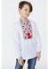 Embroidered White Shirt for Boys with Red Ornament, 158