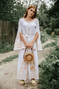 Women's dress ‘’Knyazhna‘’, milky colour, XS/S