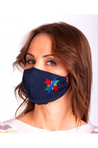 Linen Embroidered Protective Mask with the Symbol of Alatyr Star