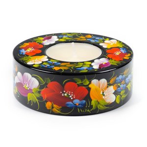 Candle with "Petrikivka Painting"