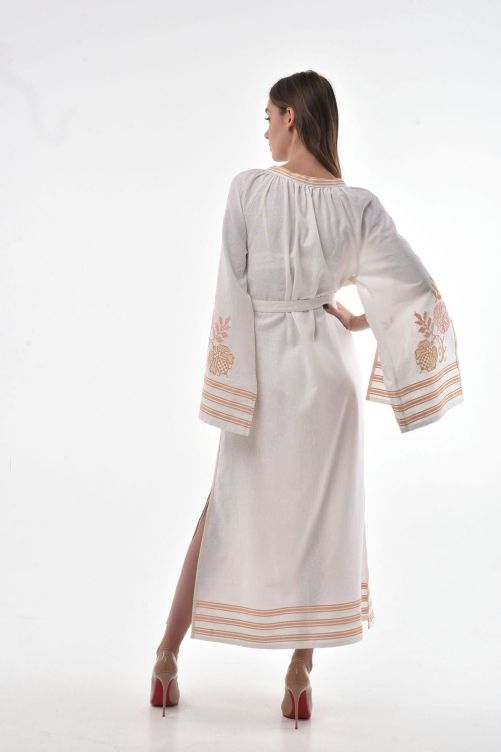 Women's dress ‘’Knyazhna‘’, milky colour, XS/S