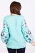 Women's Turquoise Linen Embroidered Shirt , XS