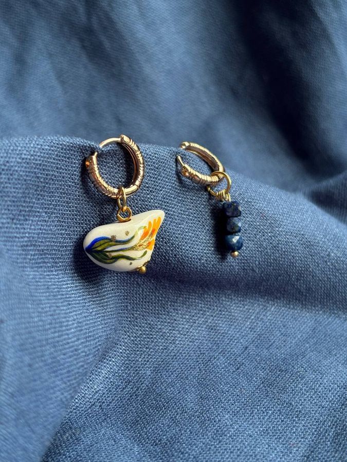 Earrings &ldquo;Bird flower&rdquo;