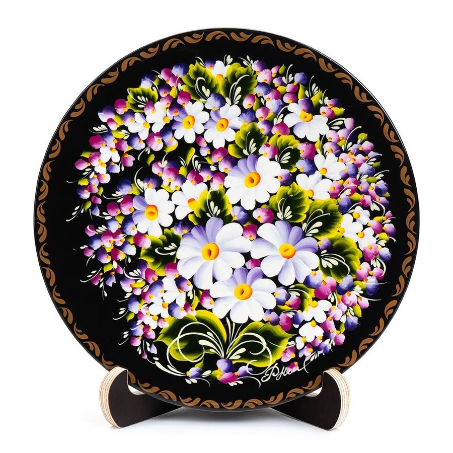 Small Decorative Plate with Petrykivka Painting