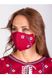 Burgundy Linen Face Mask with Embroidery