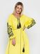 Embroidered yellow dress with black ornament , 48