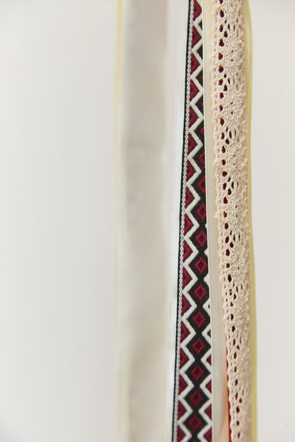 Milky-red headband with dried flowers, for children