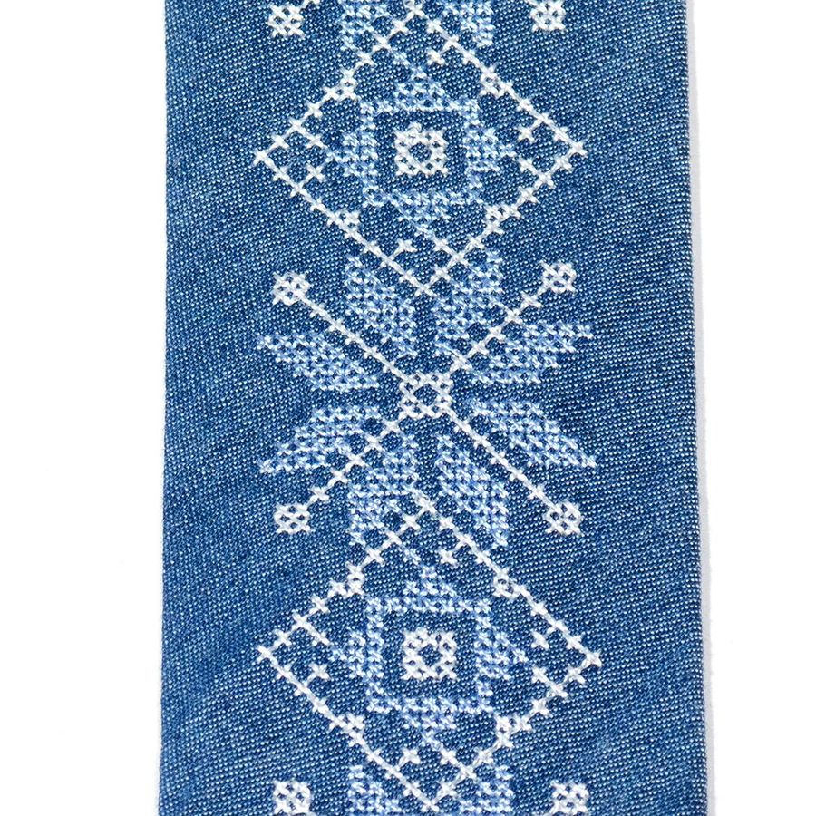 Skinny Embroidered Tie with the Symbol of Alatyr Star