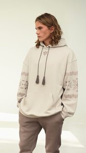 Hoodie unisex beige, ‘Geometry’, XXL