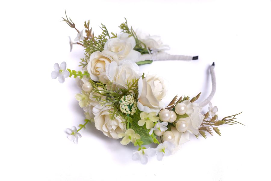 Floral Crown with Small White Roses