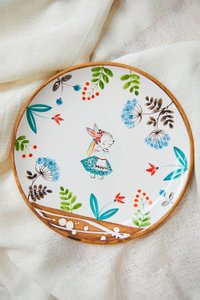 Ceramic plate with a painted hook (handmade)