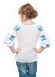 Girls' Embroidered Shirts in White Cotton with Blue Ornament, 146