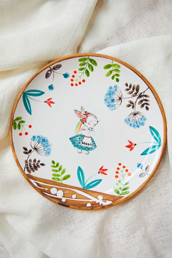 Ceramic plate with a painted hook (handmade)