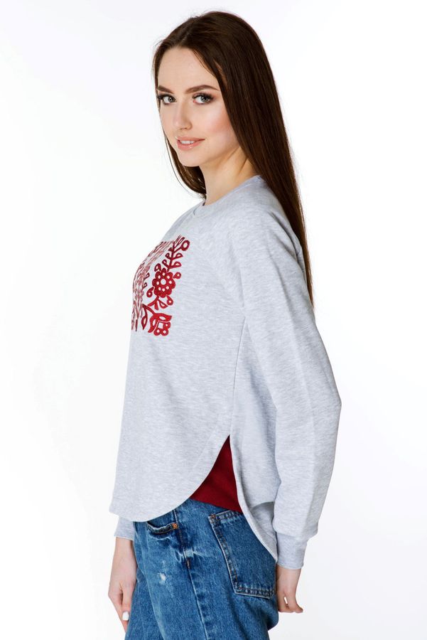 Women's Sweatshirt with Red Embroidery, XS