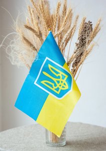 Flag of Ukraine with Tryzub (Trident)