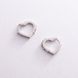 Silver earrings "Hearts" with cubic zirconias