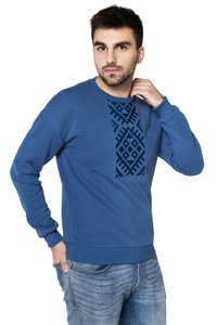 Men's Blue Sweatshirt with Black Embroidery, S