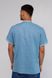 Shirt for men Lucas blue linen beige embroidery, L