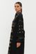 Embroidered long black dress with floral pattern, S