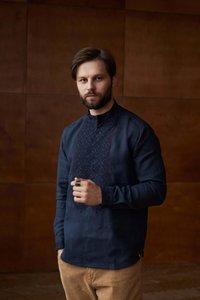 Men's embroidered shirt Synevyr blue