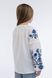 Embroidered Shirt for Girls with Dark-blue Floral Ornament, 122