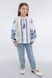 Embroidered Shirt for Girls with Dark-blue Floral Ornament, 122