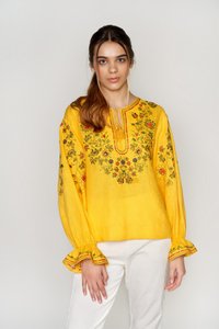 Women's  yellow with green Embroidery, XS