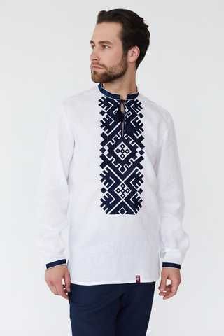 White Linen Embroidered Shirt with 