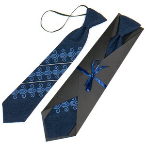 Baby embroidered tie in blue