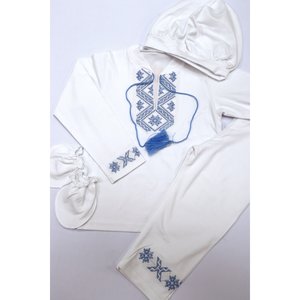 Set for a cross with blue embroidery, 68