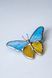 Butterfly brooch, yellow and blue