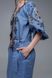 Long Blue Embroidered Dress for Women, XS